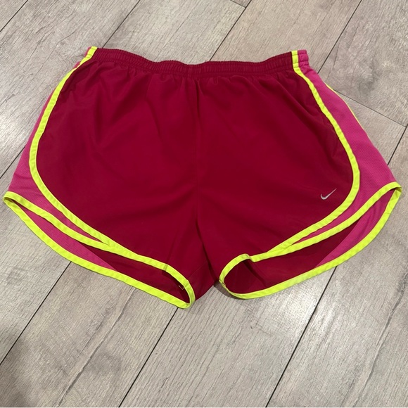 Nike Pants - Nike Dri-Fit Women’s Running Shorts Liner Red Pink Yellow Size Large